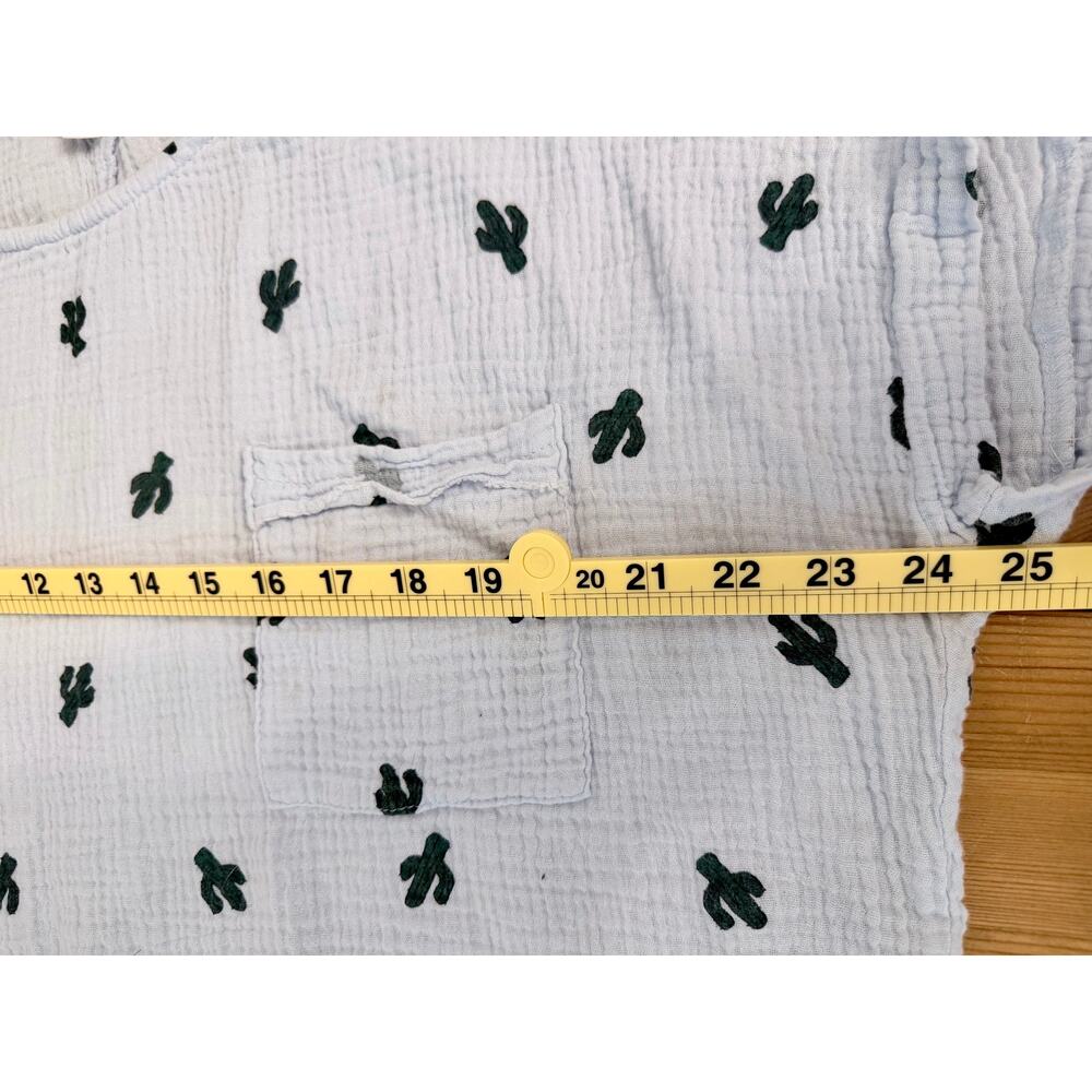 Umgee 100% Cotton Gauze Top Small Embroidered Saguaro Cactus Boho Southwest - Picture 7 of 8